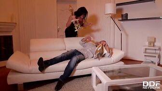 Sienna Day & Inna Innaki acquire his dick up their narrowly backside