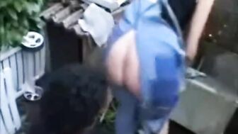 Watch Ripe Gets Anus Fucked in the Garden through Ripped off Jeans
