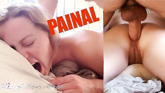 PAINAL PLEASE JIZZ IT HURTS!! Beginner Girl Struggles to take Painful Asshole