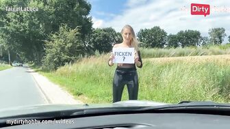 MyDirtyHobby - Blonde hitchhikes for sex and gets fucked by a stranger