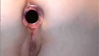 Anus buttplug, bum gaping and asshole cream pie