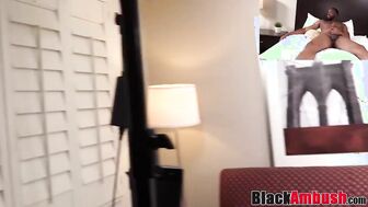 Beginner hottie Natalie tricked by facial in anus interracial
