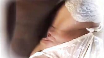 Marvelous sexy white chick in stokings fucked by ebony dick