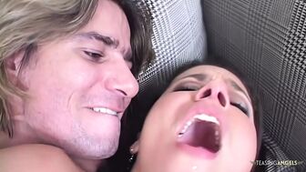 Following getting pummeled on the balcony Monica Mattos goes internal to get her asshole cream pie